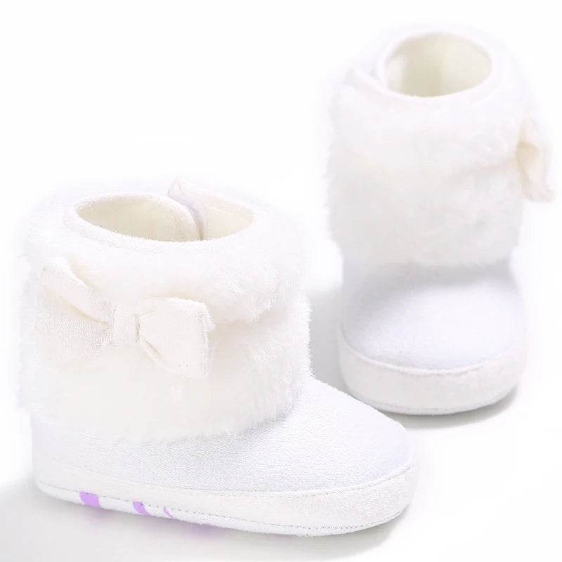 Winter Baby Soft Ankle Boots and Slippers for Newborns - Anti-Slip Cotton Lined Shoes with Butterfly-Knot Detail - ToylandEU