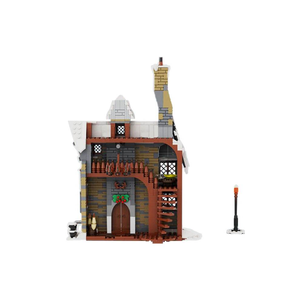 Winter Country Church Village Cafe Shop Building Blocks - ToylandEU
