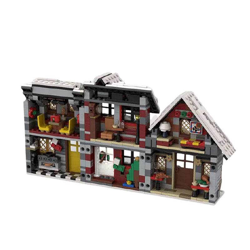 Winter Country Church Village Cafe Shop Building Blocks - ToylandEU