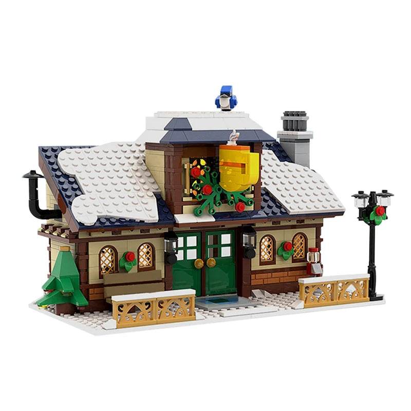 Winter Country Church Village Cafe Shop Building Blocks - ToylandEU