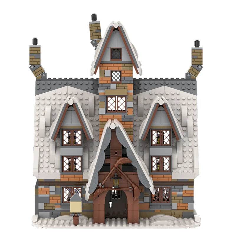 Winter Country Church Village Cafe Shop Building Blocks - ToylandEU