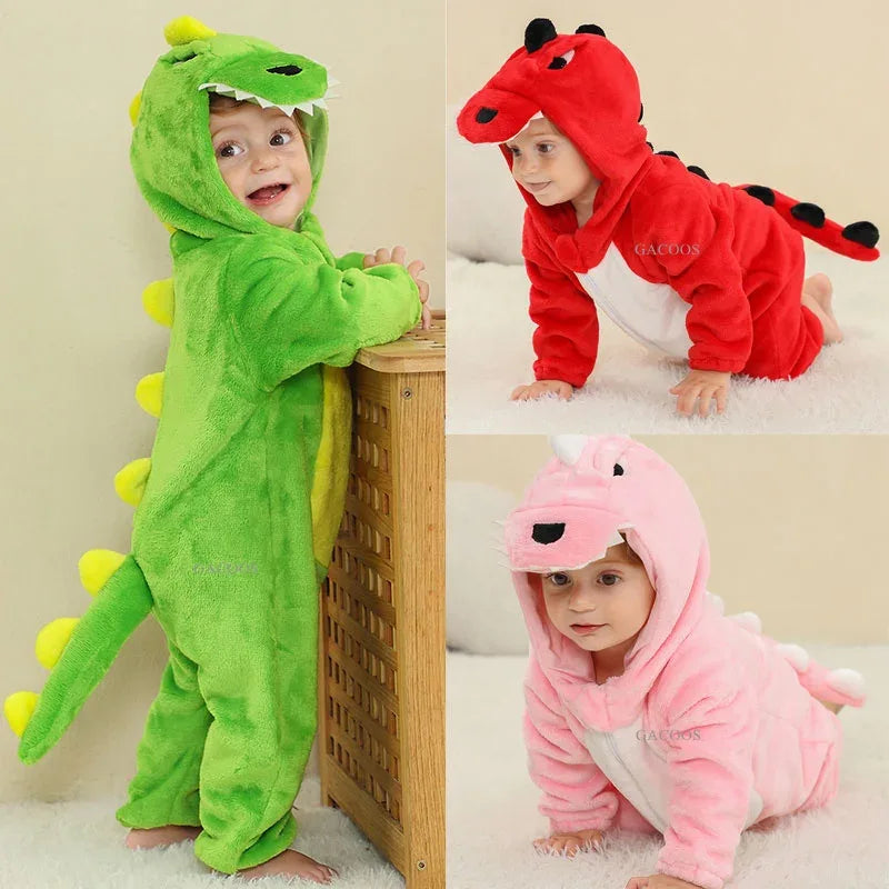 Winter Dragon Kigurumi Baby Romper Unisex Hooded Jumpsuit - ToylandEU