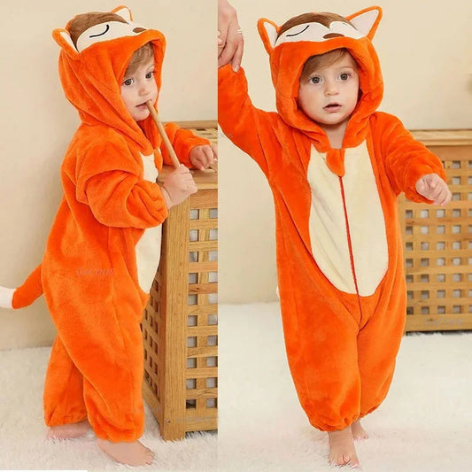 Winter Dragon Kigurumi Baby Romper Unisex Hooded Jumpsuit - ToylandEU
