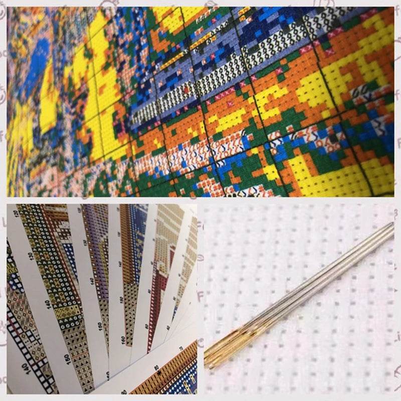 Winter Magic Academy Cross Stitch DIY Cotton Kit - 11CT, 14CT, 18CT Hand Embroidery - ToylandEU