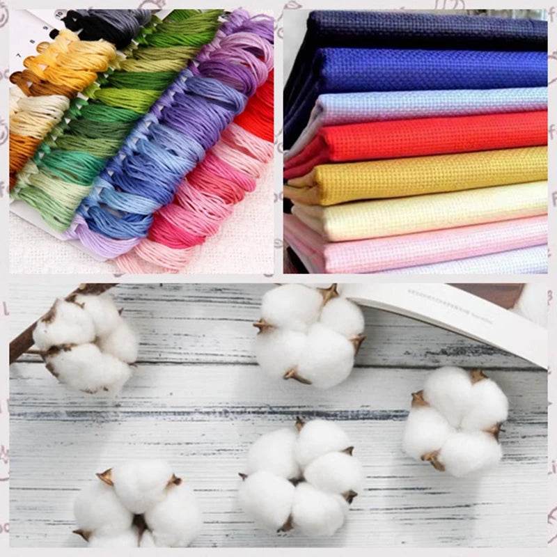 Winter Magic Academy Cross Stitch DIY Cotton Kit - 11CT, 14CT, 18CT Hand Embroidery - ToylandEU