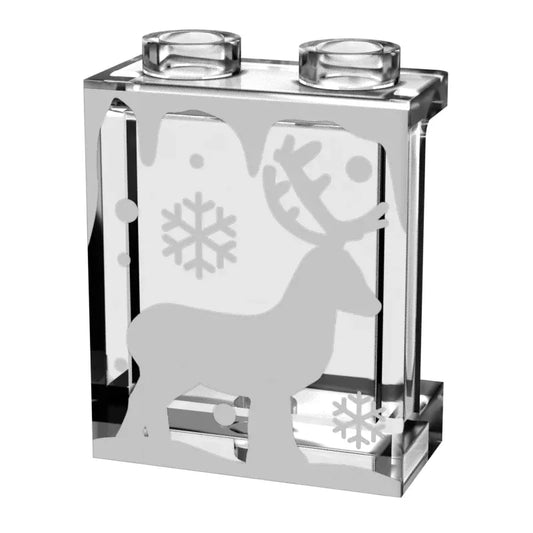 Winter Village Window with Reindeer made 1x2x2 Panel - B3 Customs - ToylandEU