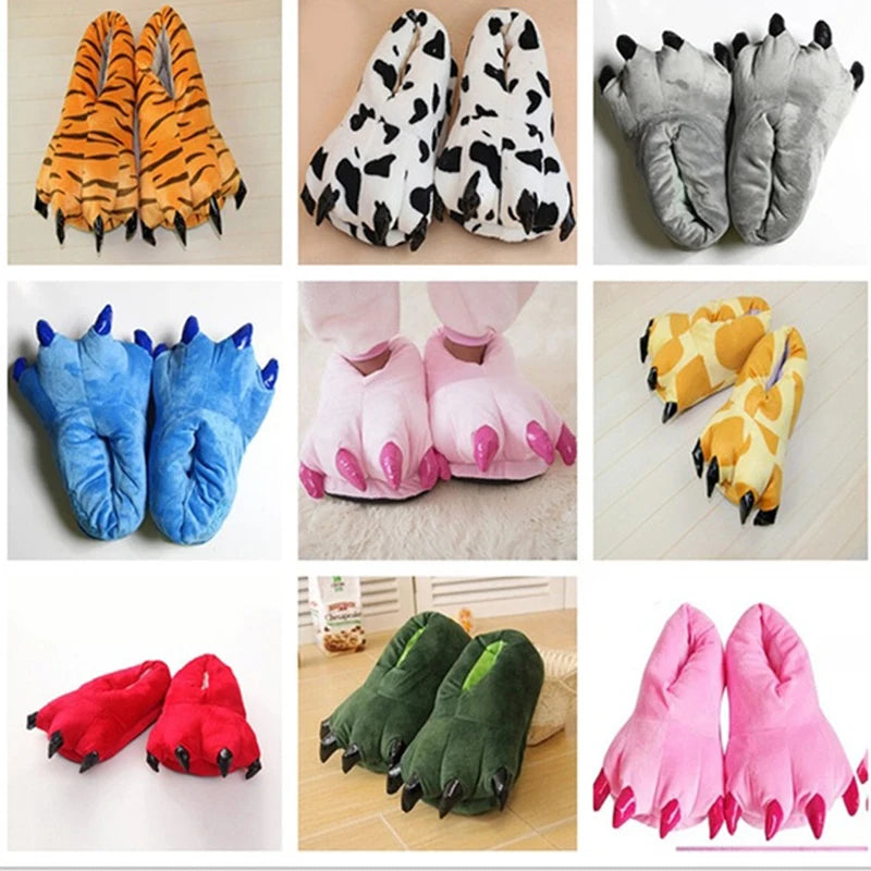 Winter Warm Indoor Floor Slippers Unisex Paw Plush Monster Claw Design For Home - ToylandEU