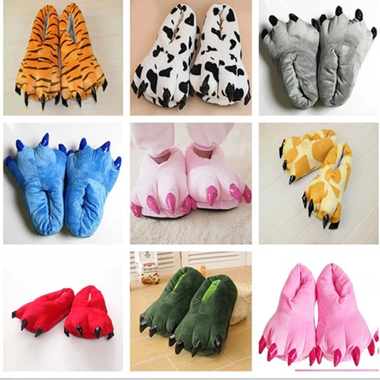 Winter Warm Indoor Floor Slippers Unisex Paw Plush Monster Claw Design For Home - ToylandEU