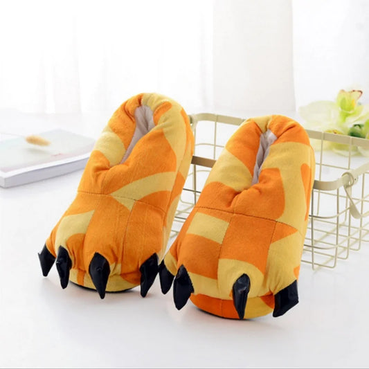 Winter Warm Indoor Floor Slippers Unisex Paw Print Monster Claw Plush For Home - ToylandEU