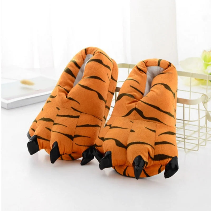 Winter Warm Indoor Floor Slippers Unisex Paw Print Monster Claw Plush For Home - ToylandEU