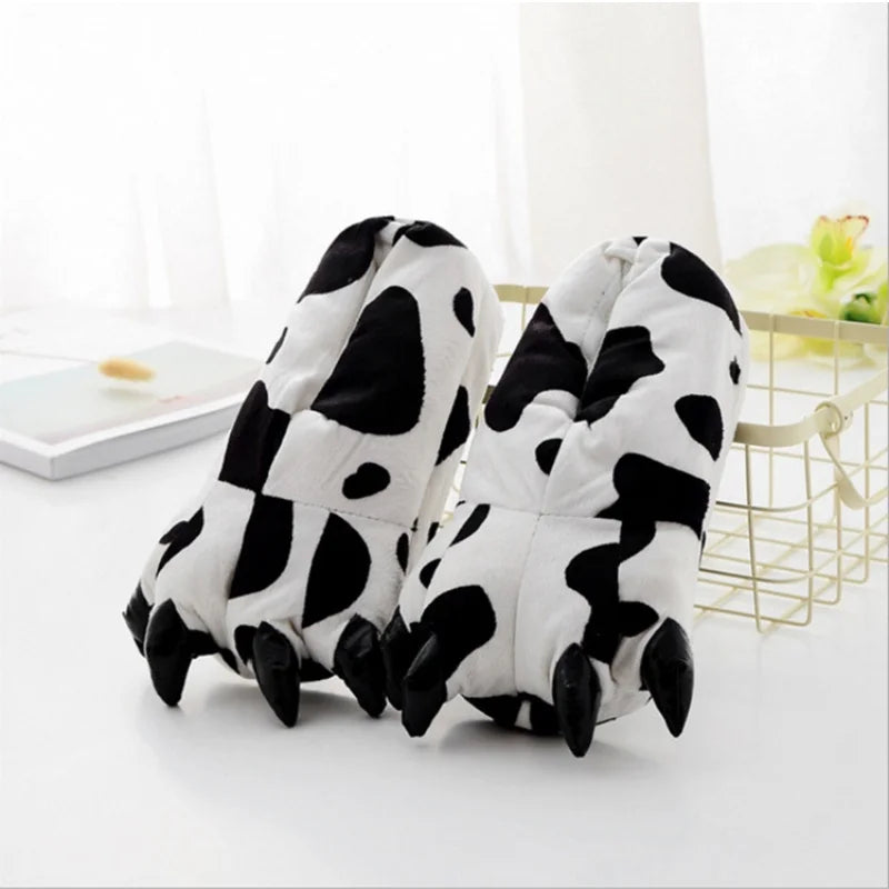 Winter Warm Indoor Floor Slippers Unisex Paw Print Monster Claw Plush For Home - ToylandEU