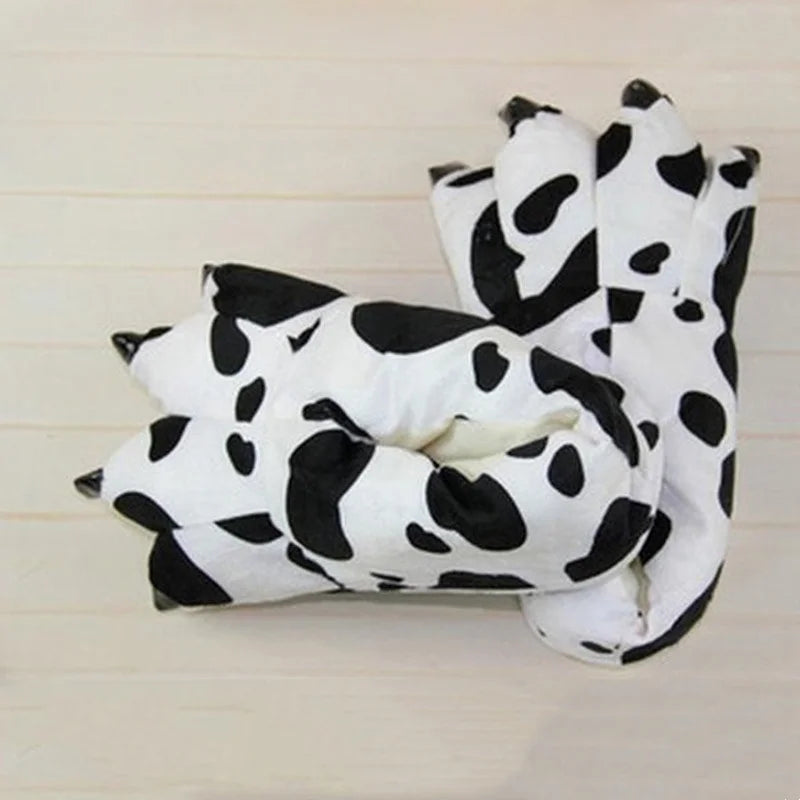 Winter Warm Indoor Floor Slippers Unisex Paw Print Monster Claw Plush For Home - ToylandEU