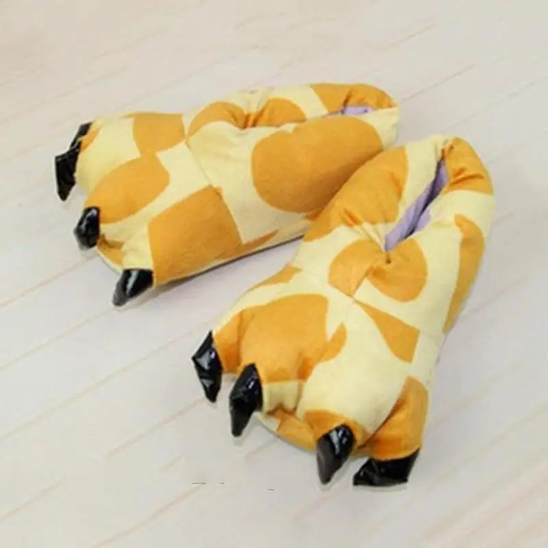Winter Warm Indoor Floor Slippers Unisex Paw Print Monster Claw Plush For Home - ToylandEU