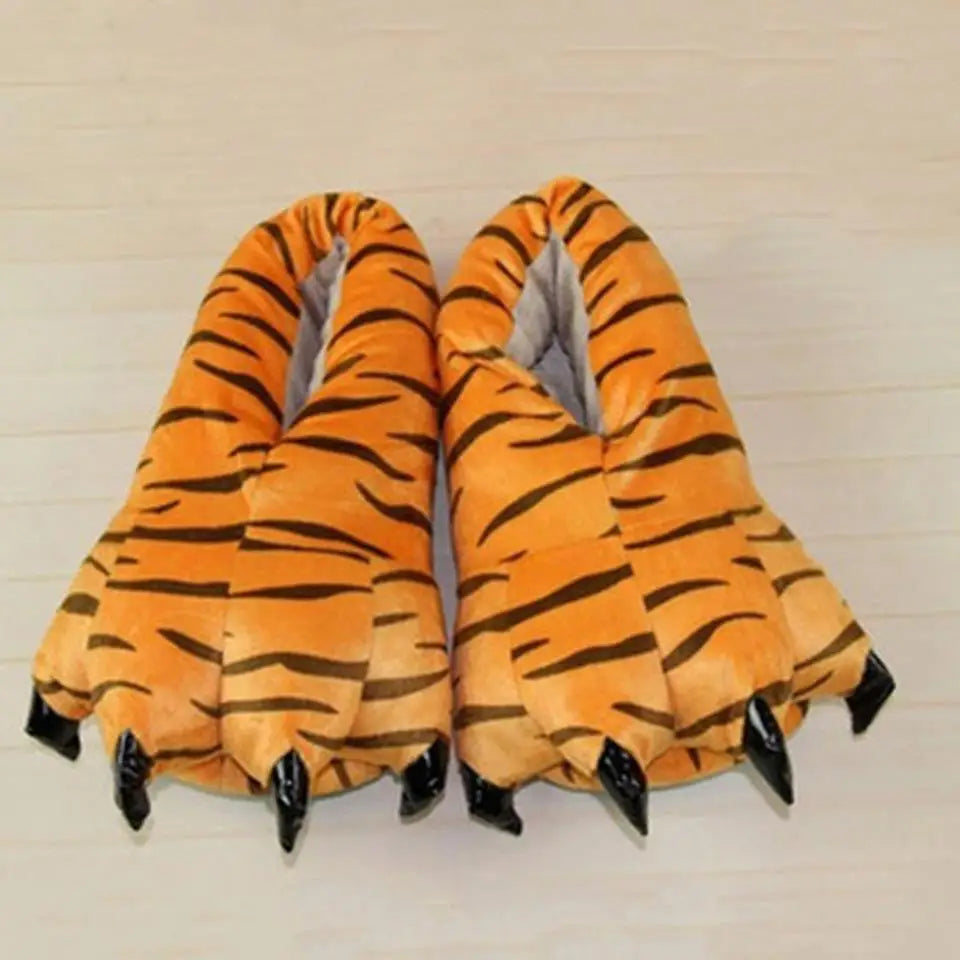 Winter Warm Indoor Floor Slippers Unisex Paw Print Monster Claw Plush For Home - ToylandEU