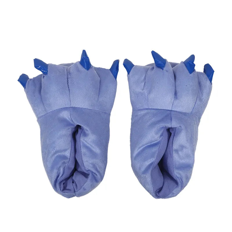 Winter Warm Indoor Floor Slippers Unisex Paw Print Monster Claw Plush For Home - ToylandEU