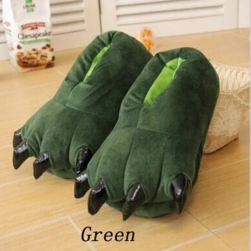 Winter Warm Indoor Floor Slippers Unisex Paw Print Monster Claw Plush For Home - ToylandEU