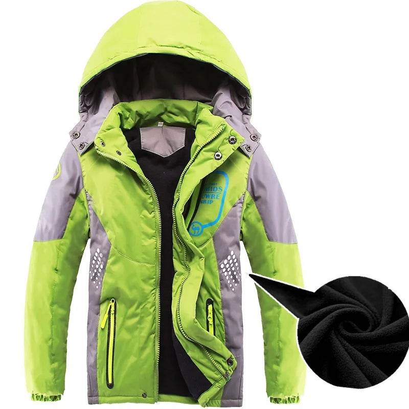 Winter Warm Kids Coat Thick Fleece Waterproof Hood - ToylandEU