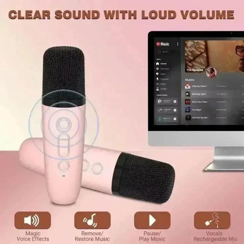  Wireless Dual Microphones Portable Karaoke Machine HomeKTV -  ToylandEU™