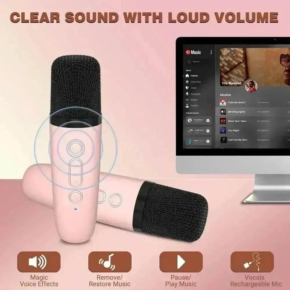  Wireless Dual Microphones Portable Karaoke Machine HomeKTV -  ToylandEU™