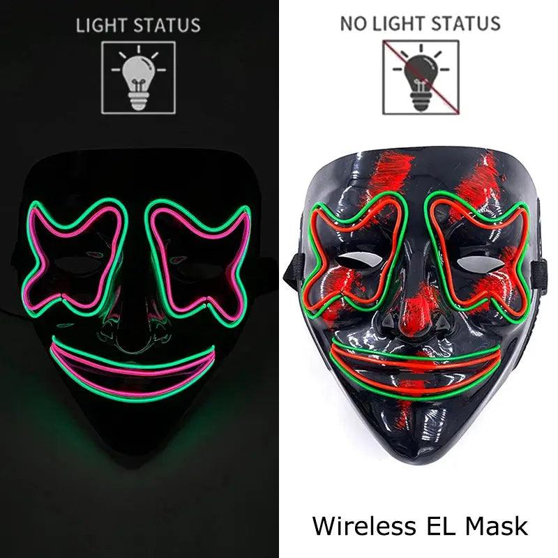  Wireless Halloween Mask Neon LED Purge Glow -  ToylandEU™