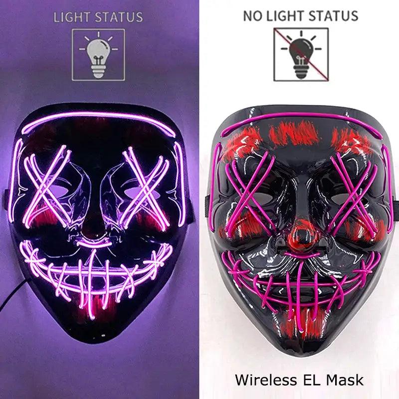  Wireless Halloween Mask Neon LED Purge Glow -  ToylandEU™