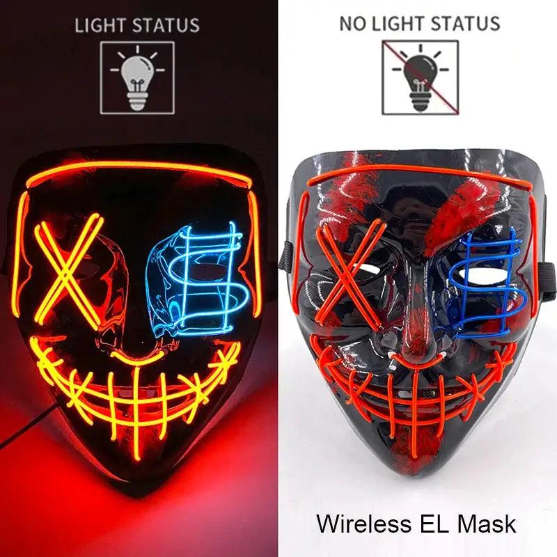  Wireless Halloween Mask Neon LED Purge Glow -  ToylandEU™