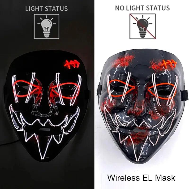  Wireless Halloween Mask Neon LED Purge Glow -  ToylandEU™