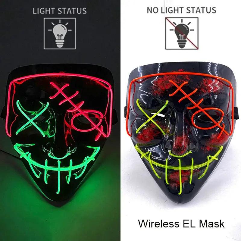  Wireless Halloween Mask Neon LED Purge Glow -  ToylandEU™