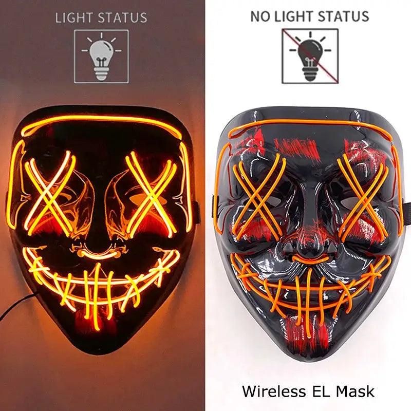  Wireless Halloween Mask Neon LED Purge Glow -  ToylandEU™