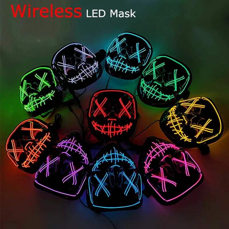  Wireless Halloween Mask Neon LED Purge Glow -  ToylandEU™