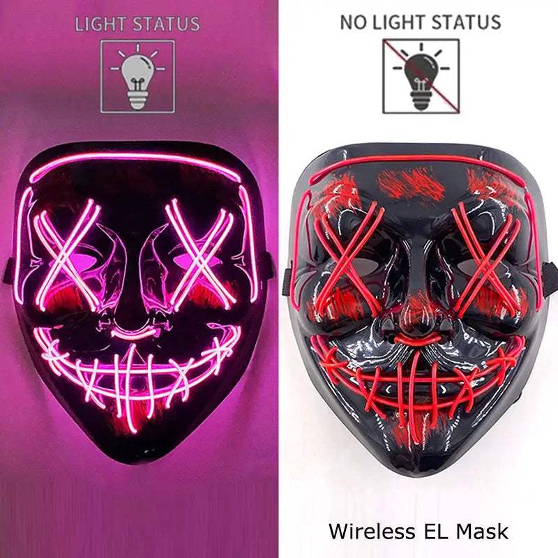 Wireless Halloween Mask Neon LED Purge Glow -  ToylandEU™