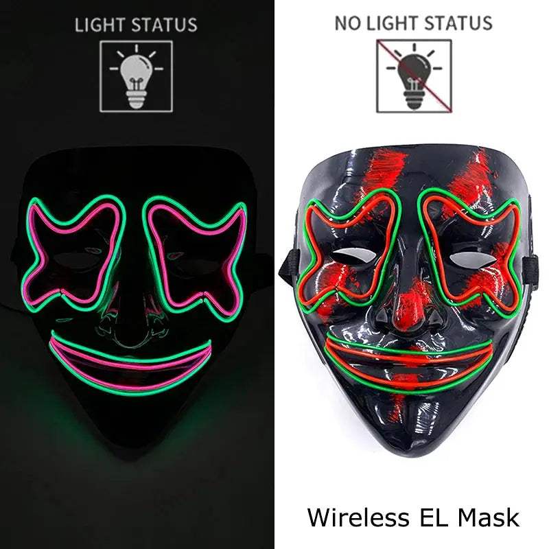  Wireless Halloween Mask Neon LED Purge Glow -  ToylandEU™
