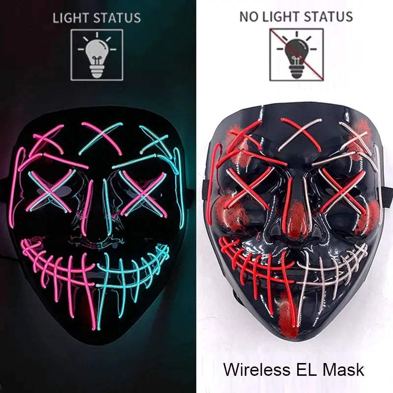  Wireless Halloween Mask Neon LED Purge Glow -  ToylandEU™
