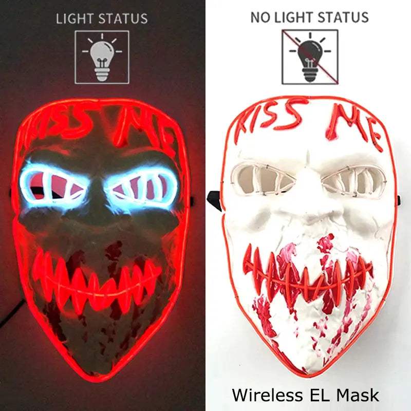  Wireless Halloween Mask Neon LED Purge Glow -  ToylandEU™