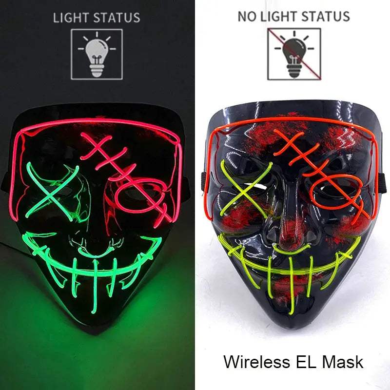  Wireless Halloween Mask Neon LED Purge Glow -  ToylandEU™