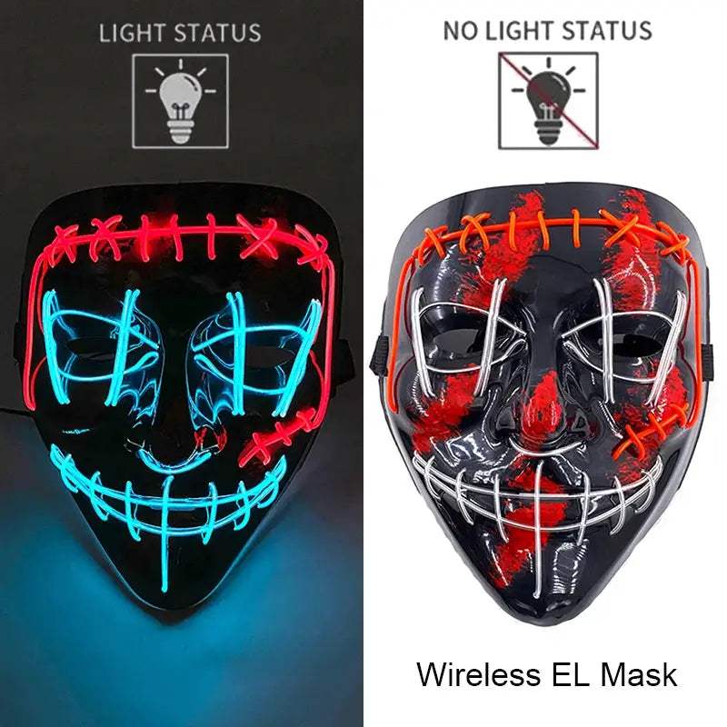 Wireless Halloween Mask Neon LED Purge Glow -  ToylandEU™