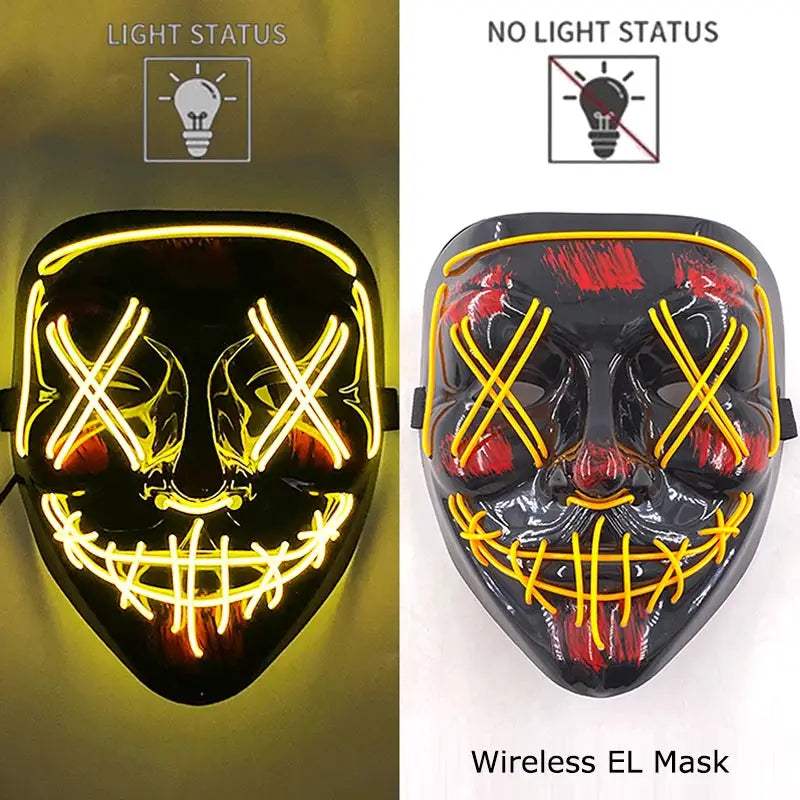  Wireless Halloween Mask Neon LED Purge Glow -  ToylandEU™