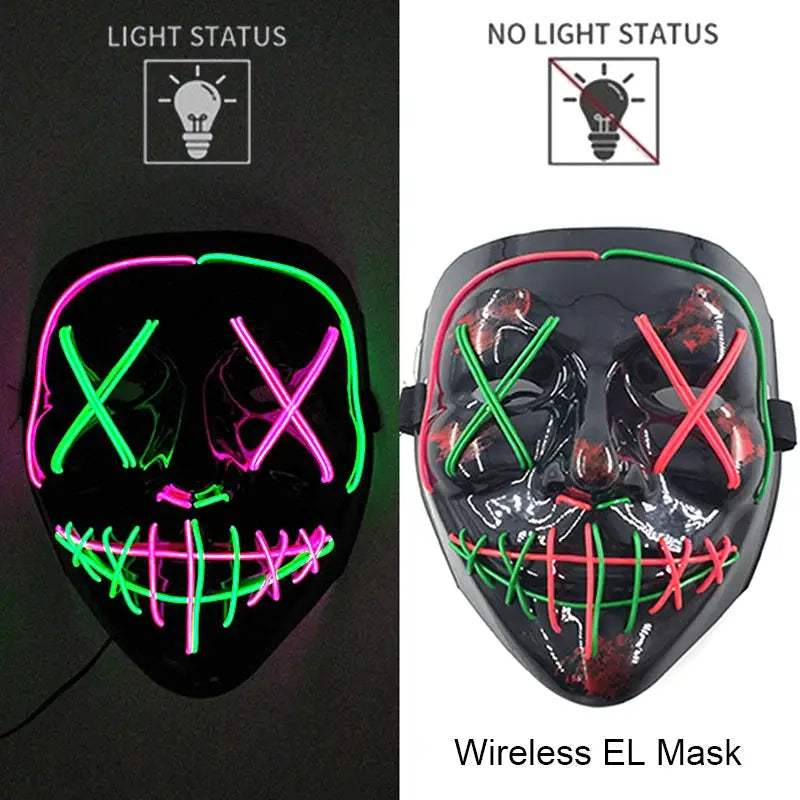  Wireless Halloween Mask Neon LED Purge Glow -  ToylandEU™