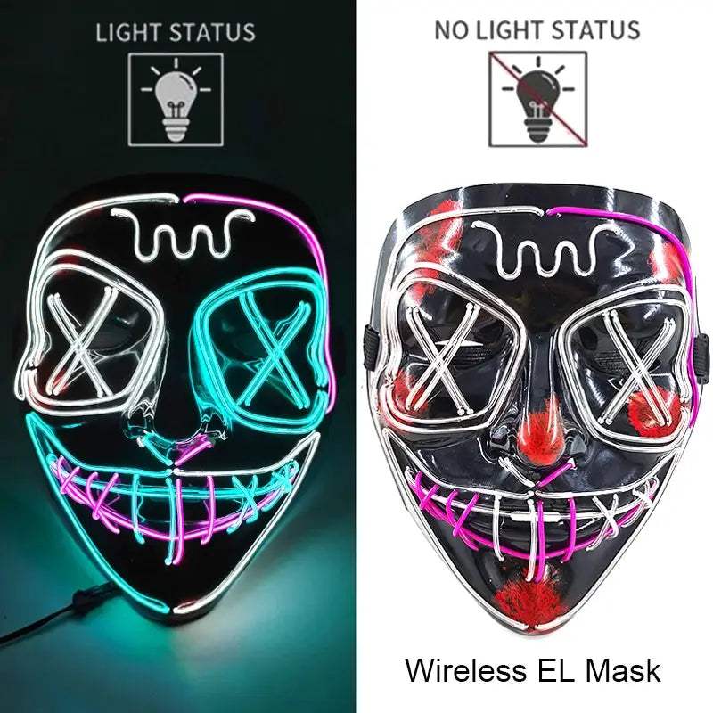  Wireless Halloween Mask Neon LED Purge Glow -  ToylandEU™