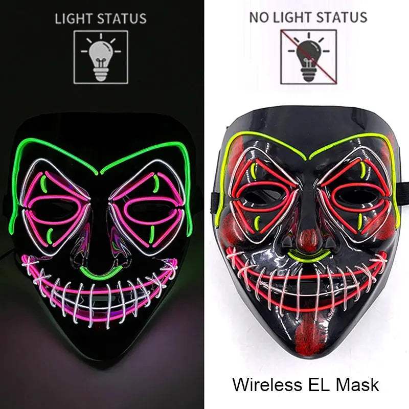  Wireless Halloween Mask Neon LED Purge Glow -  ToylandEU™