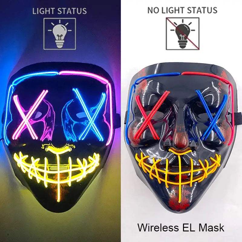  Wireless Halloween Mask Neon LED Purge Glow -  ToylandEU™