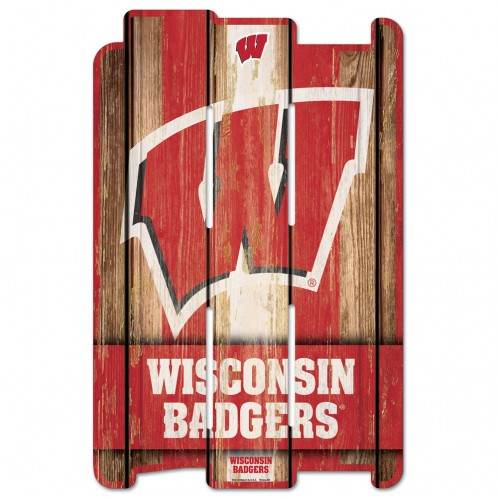 Wisconsin Badgers 11x17 Wood Fence Style Sign Special Order - ToylandEU