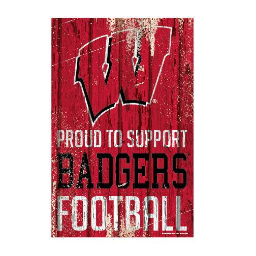 Wisconsin Badgers 11x17 Wood Sign Proud To Support Fans - ToylandEU