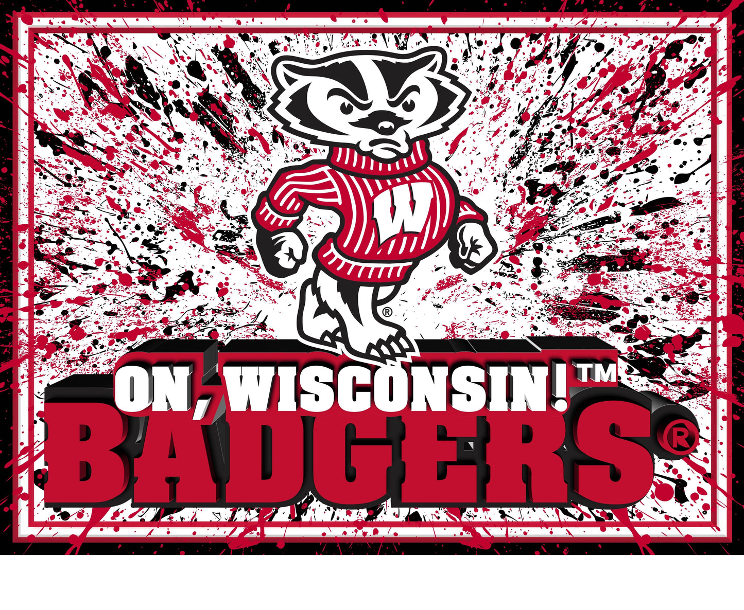 Wisconsin Badgers 3D Lenticular Art Print 12x16 Splatter - ToylandEU