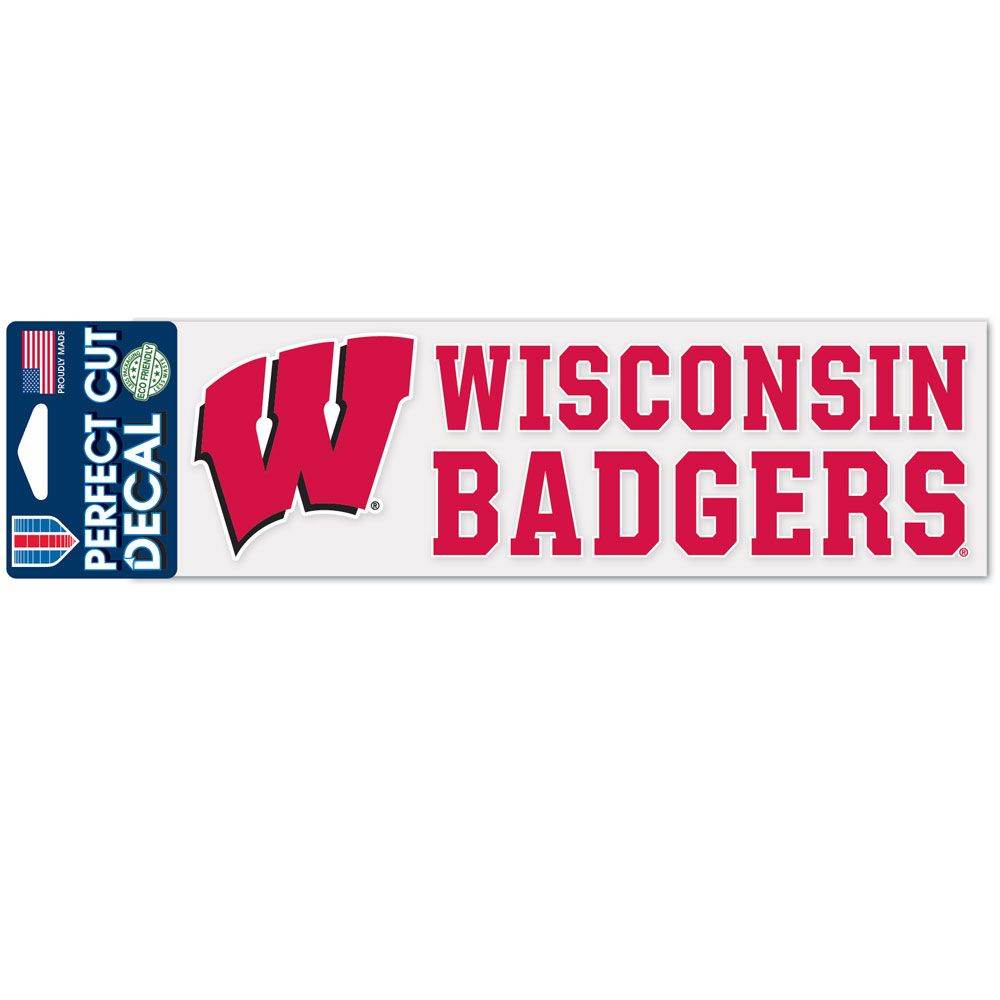 Wisconsin Badgers 3x10 Perfect Cut Color Decal Outdoor - ToylandEU