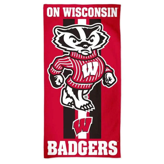  Wisconsin Badgers Beach Towel 30x60 Cotton Velour Front -  ToylandEU™