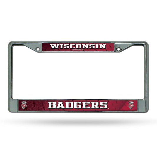 Wisconsin Badgers Chrome License Plate Frame Printed Insert - ToylandEU