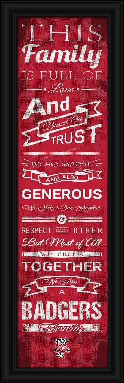  Wisconsin Badgers Family Cheer Print 24x8 Inches Wall Art -  ToylandEU™