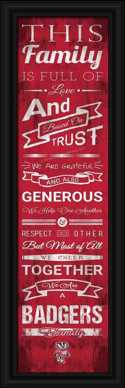  Wisconsin Badgers Family Cheer Print 24x8 Inches Wall Art -  ToylandEU™