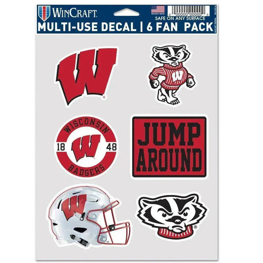  Wisconsin Badgers Fan Pack Multi Use Decals 6 Pack Set -  ToylandEU™